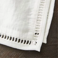 Eyelet White Linen Napkin -Furniture Sales Store KMEyeletIvoryNapkinAV2SHS21