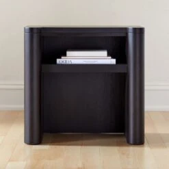 Port Blackened Wood Nightstand