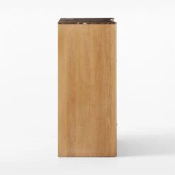 Kingsbury Tall 4-Drawer Curved Oak Wood Dresser With Marble Top -Furniture Sales Store KingsburyCrvdMrblChestSDSSF22