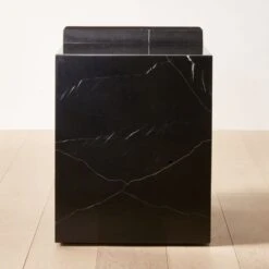 Lapse Black Marble Side Table