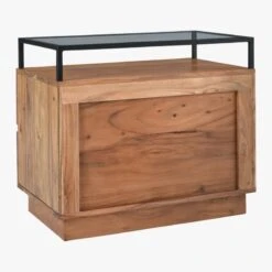 Lawson 2-Drawer Wood Nightstand With Glass Top -Furniture Sales Store LawsonNightstand3QBF19