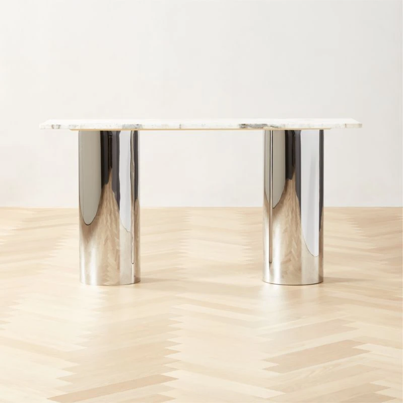 Luca White Marble Console Table 1 Luca White Marble Console Table