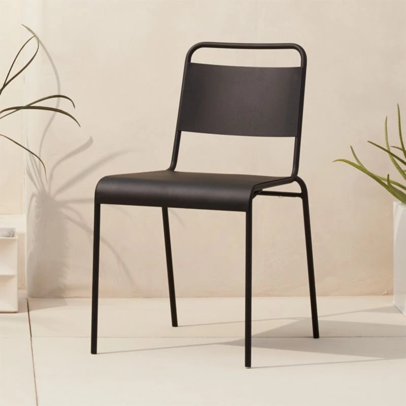 Lucinda Black Outdoor Patio Stacking Chair 1 Lucinda Black Outdoor Patio Stacking Chair