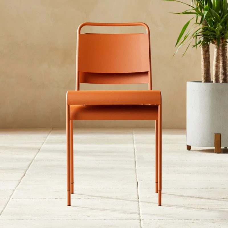 Lucinda Terracotta Outdoor Patio Stacking Chair 2 Lucinda Terracotta Outdoor Patio Stacking Chair - Image 2