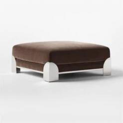 Luis Chocolate Velvet Ottoman -Furniture Sales Store LuisEspressoOttoman3QSSS22
