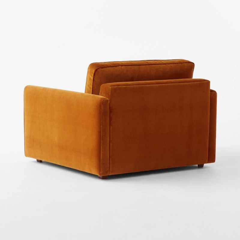 Malea Cognac Brown Velvet Chair 5 Malea Cognac Brown Velvet Chair - Image 5