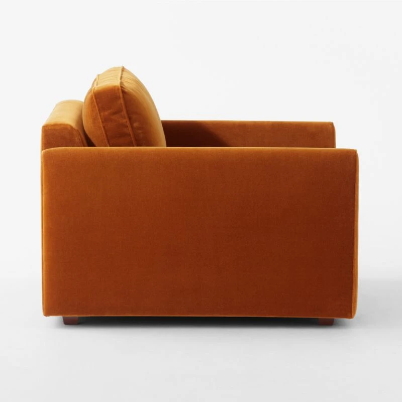 Malea Cognac Brown Velvet Chair 4 Malea Cognac Brown Velvet Chair - Image 4