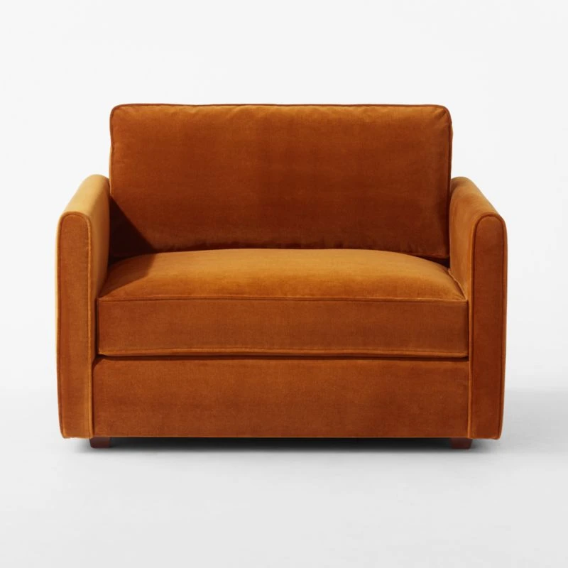 Malea Cognac Brown Velvet Chair 2 Malea Cognac Brown Velvet Chair - Image 2