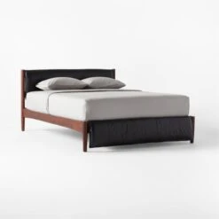 Maraba Black Leather Queen Bed -Furniture Sales Store MarabaLeatherQueenBed3QSSS22