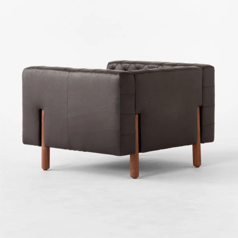 Marconi Tufted Black Leather Accent Chair 10 Marconi Tufted Black Leather Accent Chair - Image 10