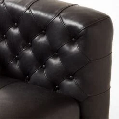 Marconi Tufted Black Leather Accent Chair 23 Marconi Tufted Black Leather Accent Chair -Furniture Sales Store MarconiBlkLthrTfftdChairAV2SSF22