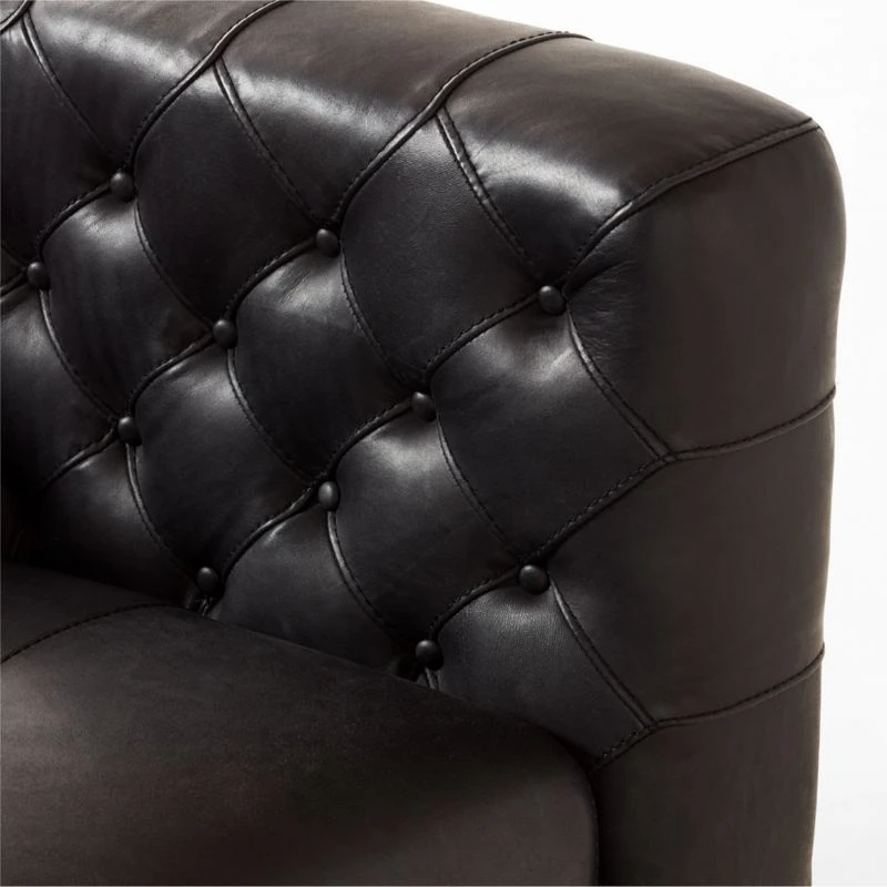Marconi Tufted Black Leather Accent Chair 12 Marconi Tufted Black Leather Accent Chair - Image 12