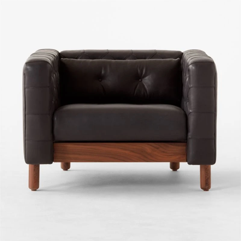 Marconi Tufted Black Leather Accent Chair 7 Marconi Tufted Black Leather Accent Chair - Image 7