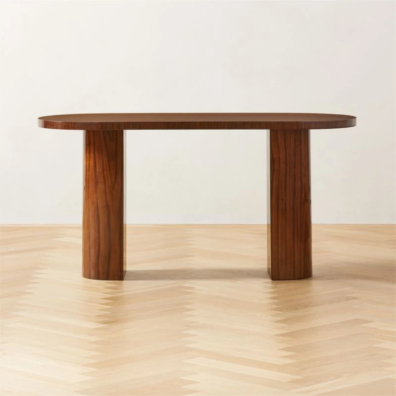 Marisa High-Gloss Walnut Wood Desk 60'' 1 Marisa High-Gloss Walnut Wood Desk 60''