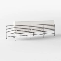 Marteau Black Iron Outdoor Sofa With White Sunbrella® Cushions -Furniture Sales Store MarteauSofa3QBSSS23