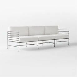 Marteau Black Iron Outdoor Sofa With White Sunbrella® Cushions -Furniture Sales Store MarteauSofa3QSSS23