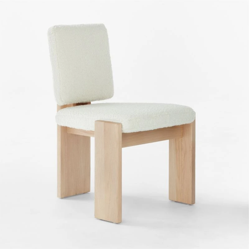 Mats Three-Legged White Boucle Dining Chair 3 Mats Three-Legged White Boucle Dining Chair - Image 3
