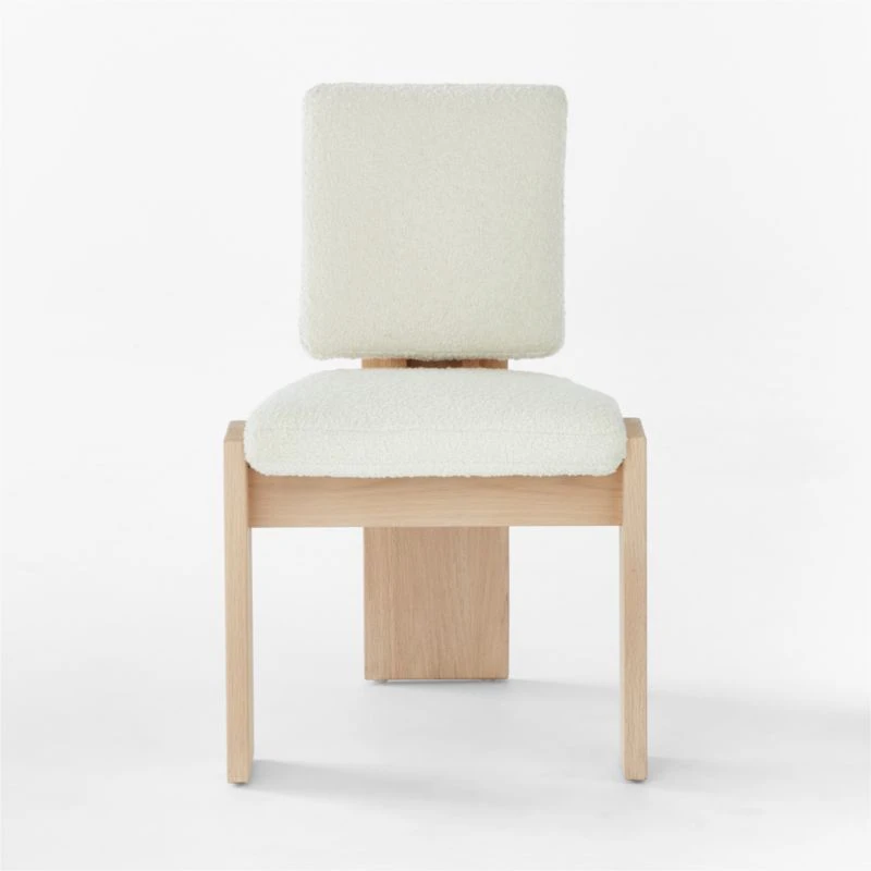 Mats Three-Legged White Boucle Dining Chair 2 Mats Three-Legged White Boucle Dining Chair - Image 2