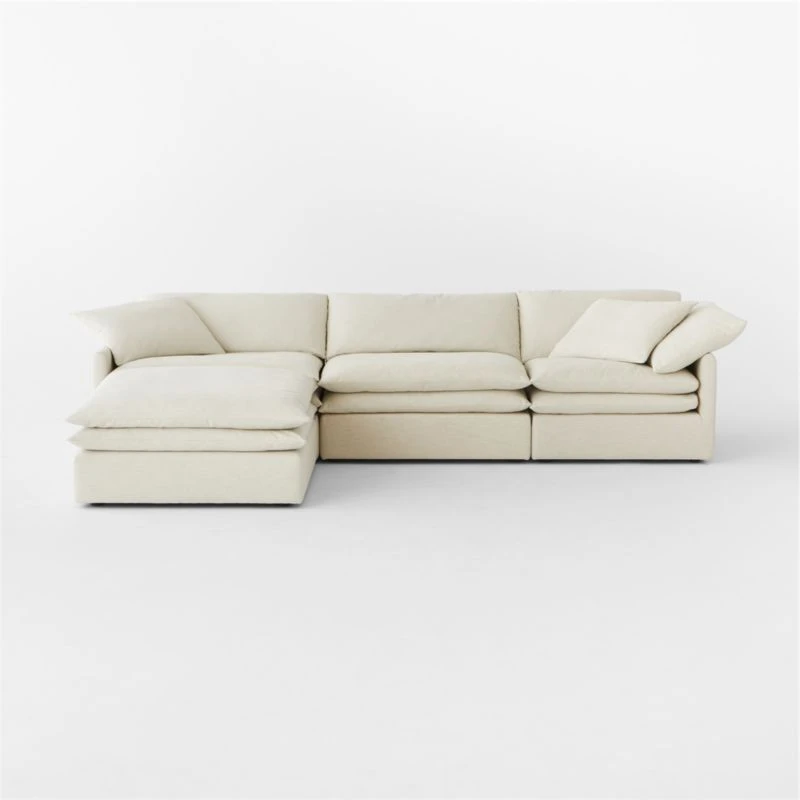 Mattea 4-Piece Neutral Performance Linen Sectional Sofa With Left-Arm 3 Mattea 4-Piece Neutral Performance Linen Sectional Sofa With Left-Arm - Image 3