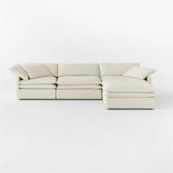 Mattea 4-Piece Neutral Performance Linen Sectional Sofa With Right-Arm -Furniture Sales Store Mattea4PcNatRASectSOSSS23