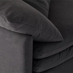 Mattea 6-Piece Charcoal Black Performance Linen Sectional Sofa With Right Arm -Furniture Sales Store MatteaOnyxCornerChairAVSSS23 1