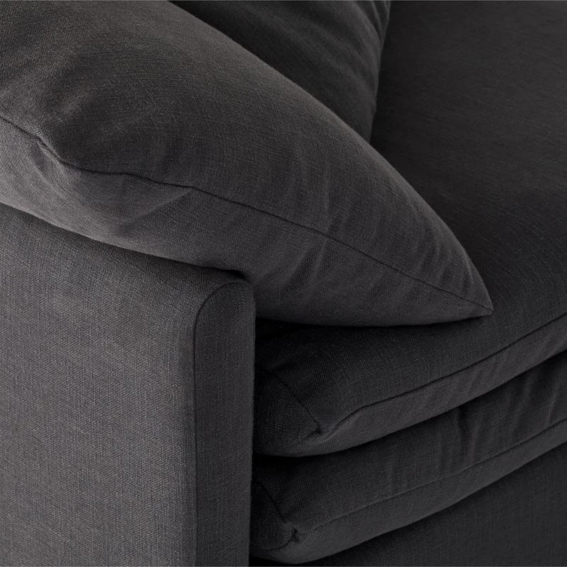 Mattea 6-Piece Charcoal Black Performance Linen Sectional Sofa With Left Arm 6 Mattea 6-Piece Charcoal Black Performance Linen Sectional Sofa With Left Arm - Image 6