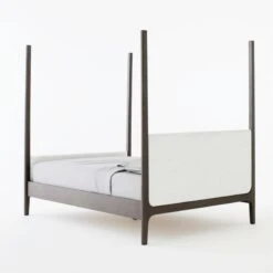 Melrose 4-Poster Charcoal Grey Canopy Queen Bed 11 Melrose 4-Poster Charcoal Grey Canopy Queen Bed -Furniture Sales Store MelroseCanopyQBed3QBSSS21