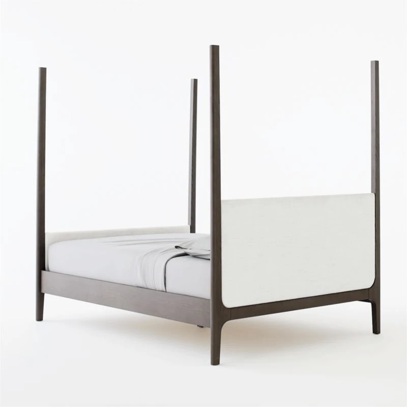 Melrose 4-Poster Charcoal Grey Canopy Queen Bed 5 Melrose 4-Poster Charcoal Grey Canopy Queen Bed - Image 5