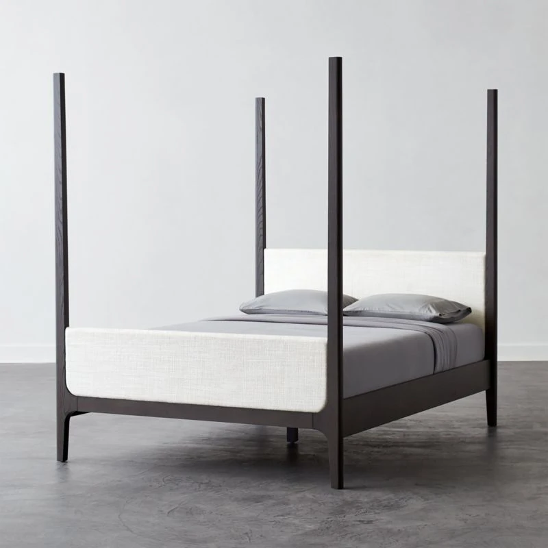 Melrose 4-Poster Charcoal Grey Canopy Queen Bed 2 Melrose 4-Poster Charcoal Grey Canopy Queen Bed - Image 2