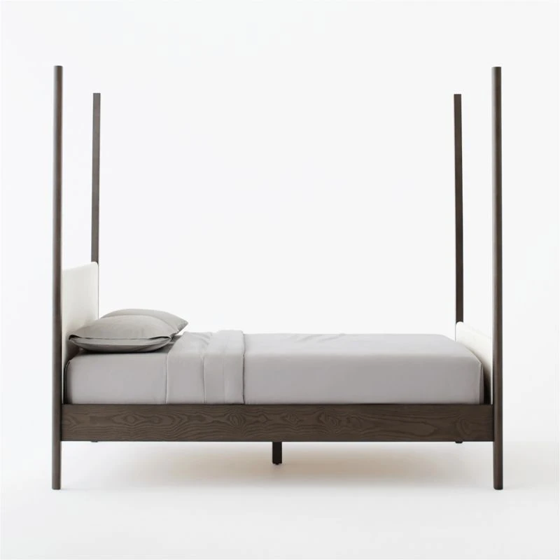 Melrose 4-Poster Charcoal Grey Canopy Queen Bed 4 Melrose 4-Poster Charcoal Grey Canopy Queen Bed - Image 4