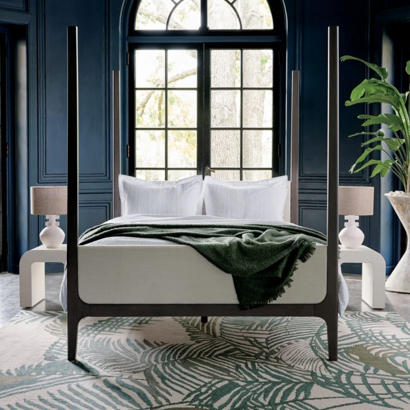 Melrose 4-Poster Charcoal Grey Canopy Queen Bed 7 Melrose 4-Poster Charcoal Grey Canopy Queen Bed - Image 7