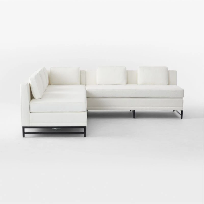 Metric 3-Piece L-Shaped White Boucle Sectional Sofa 4 Metric 3-Piece L-Shaped White Boucle Sectional Sofa - Image 4