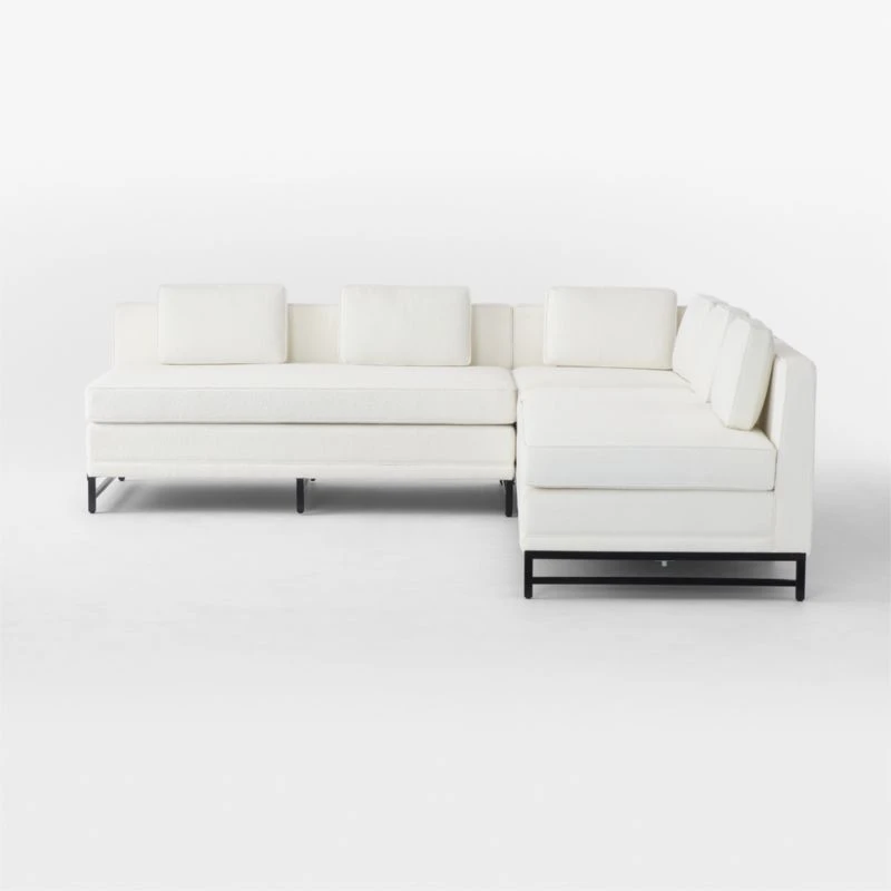 Metric 3-Piece L-Shaped White Boucle Sectional Sofa 2 Metric 3-Piece L-Shaped White Boucle Sectional Sofa - Image 2