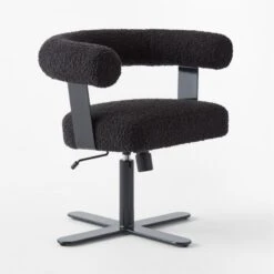 Mezza Charcoal Grey Boucle Office Chair 8 Mezza Charcoal Grey Boucle Office Chair -Furniture Sales Store MezzaCharcBclChair3QSSS23