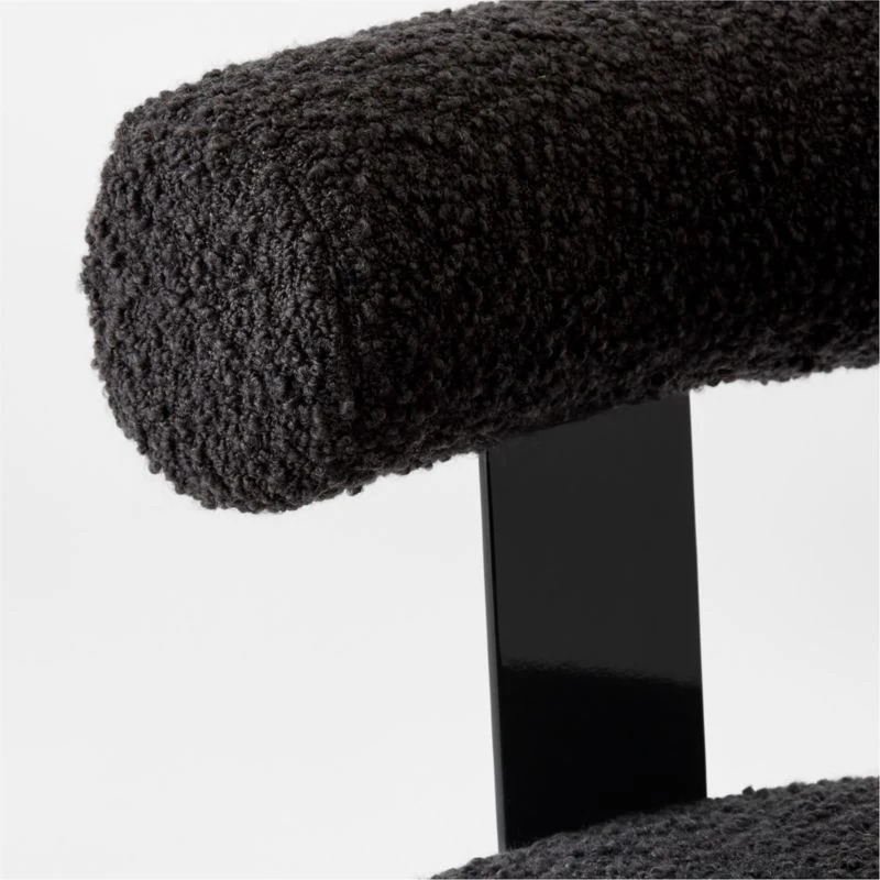 Mezza Charcoal Grey Boucle Office Chair 6 Mezza Charcoal Grey Boucle Office Chair - Image 6