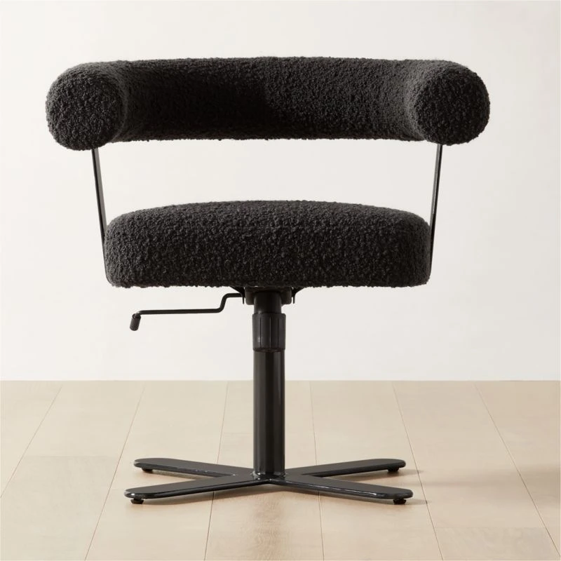Mezza Charcoal Grey Boucle Office Chair 1 Mezza Charcoal Grey Boucle Office Chair