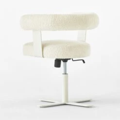 Mezza Ivory Boucle Office Chair -Furniture Sales Store MezzaIvoryBclChair3QBSSS23