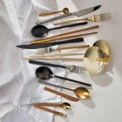 Set Of 6 Mini Gold Cocktail Spoons -Furniture Sales Store MiniSpoonsTiltBrushedSilverAG20 1x1