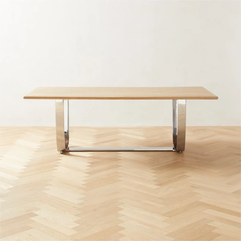 Montclare Oak Wood And Metal Dining Table 1 Montclare Oak Wood And Metal Dining Table