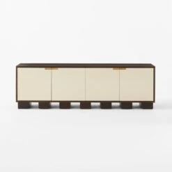 Moti Brown And White Mango Wood Media Console -Furniture Sales Store MotiMediaCredenzaSOSSS23