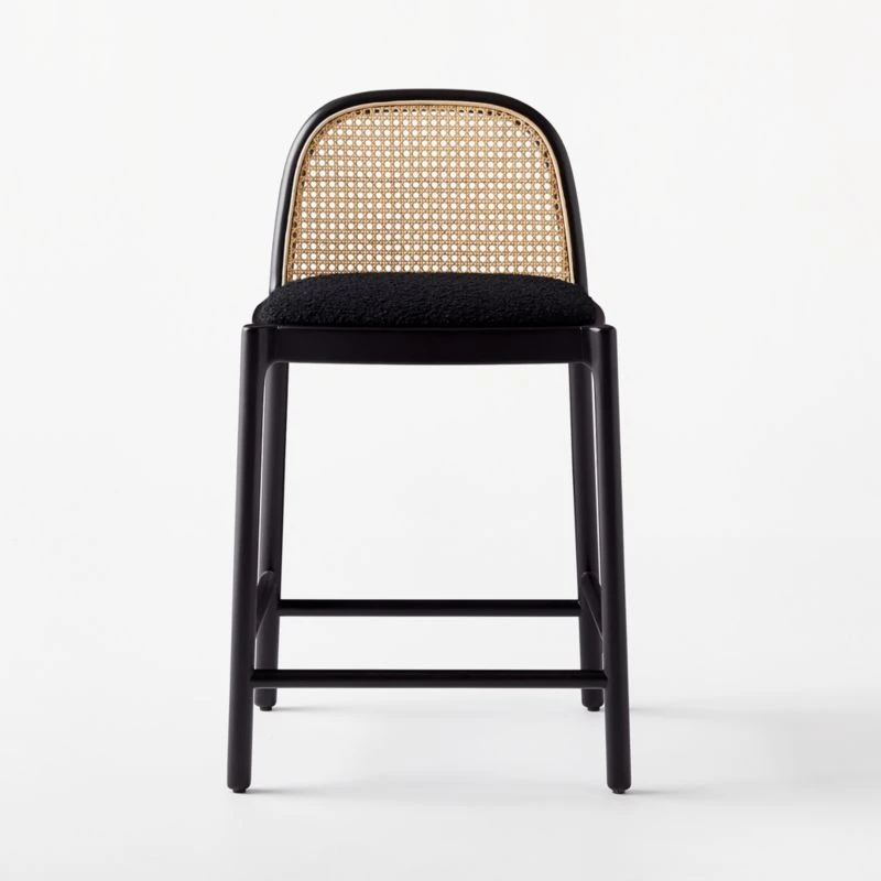 Nadia Black Cane Counter Stool Set Of 2 3 Nadia Black Cane Counter Stool Set Of 2 - Image 3