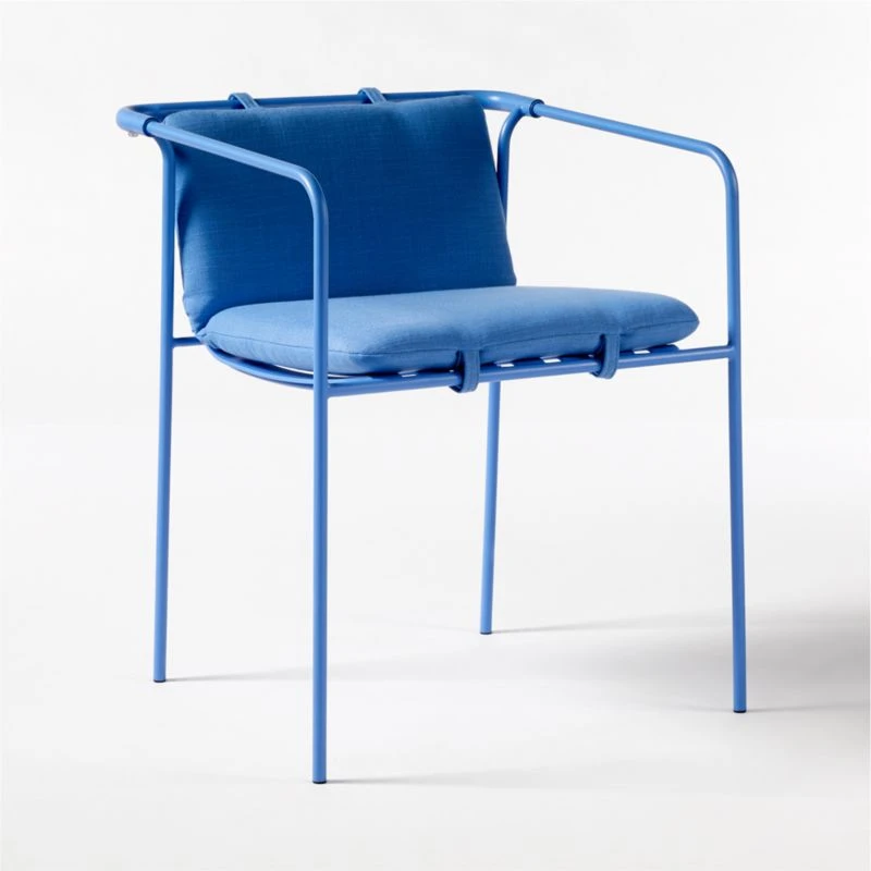 Navene Blue Outdoor Dining Armchair Set Of 4 7 Navene Blue Outdoor Dining Armchair Set Of 4 - Image 7