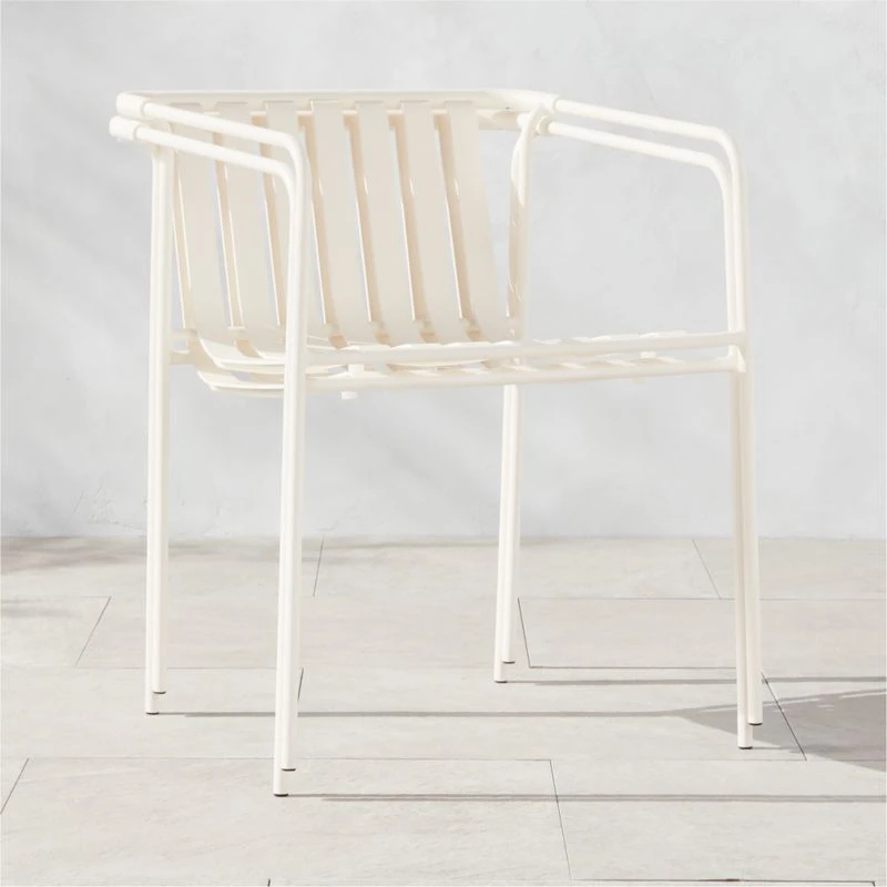 Navene Ivory Outdoor Dining Armchair Set Of 4 3 Navene Ivory Outdoor Dining Armchair Set Of 4 - Image 3