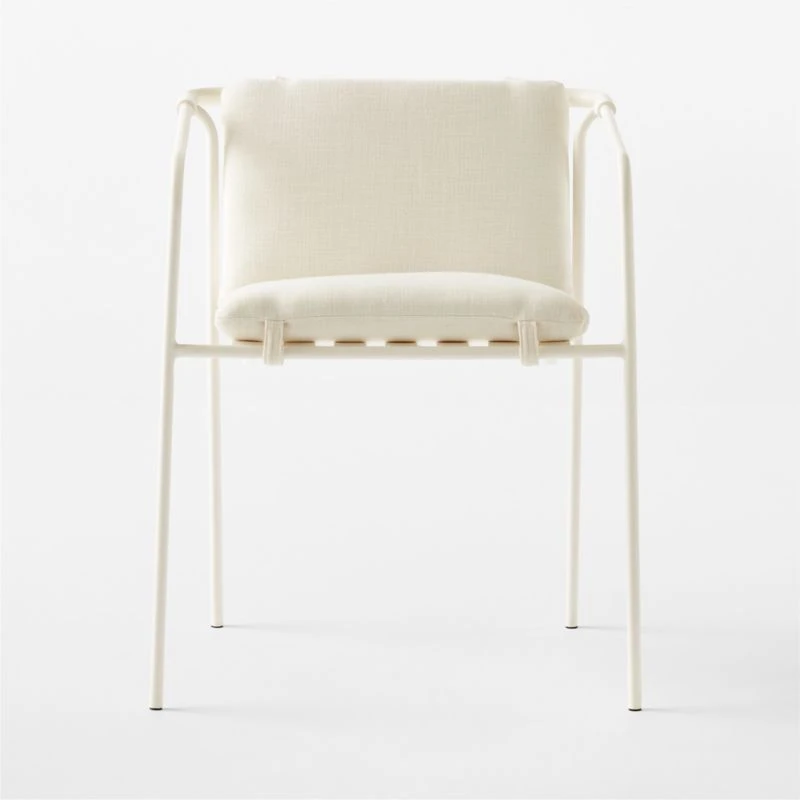 Navene Ivory Outdoor Dining Armchair Set Of 4 4 Navene Ivory Outdoor Dining Armchair Set Of 4 - Image 4