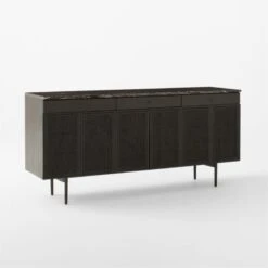 New England Black Ebonized Oak Wood Console Table Cabinet Model 7706 -Furniture Sales Store NewEnglandBkConsoleCbnt3QSSF22