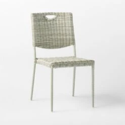 Nino Ivory Rattan Stacking Outdoor Dining Chair -Furniture Sales Store NinoDiningChair3QSSS23