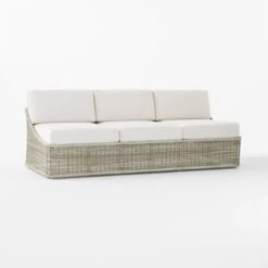 Nino Ivory Rattan Outdoor Sofa With Ivory Boucle Sunbrella® Cushions -Furniture Sales Store NinoSofa3QSSS23