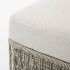 Nino Ivory Rattan Outdoor Sofa With Ivory Boucle Sunbrella® Cushions -Furniture Sales Store NinoSofaAVSSS23