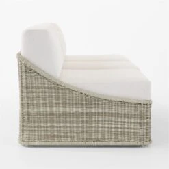 Nino Ivory Rattan Outdoor Sofa With Ivory Boucle Sunbrella® Cushions -Furniture Sales Store NinoSofaSDSSS23