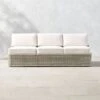 Nino Ivory Rattan Outdoor Sofa With Ivory Boucle Sunbrella® Cushions
